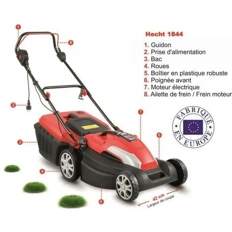 Hecht Jardin 1844 Tondeuse A Gazon Electrique 1800 W 3300 U/min 4 Hecht Jardin 1844 Tondeuse A Gazon Electrique 1800 W 3300 U/min – Image 2