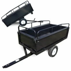 WILTEC Remorque Basculante 200x78x94,5cm Avec Grille Et Parois Amovibles Dispositif D'attelage Universel