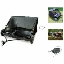 BIGB Remorque Balayeuse De Jardin 95 Cm Pour Tracteur Tondeuse Autoportée - Feuilles Et Pelouses