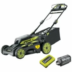 Tondeuse Tractée RYOBI 36V LithiumPlus Brushless - Coupe 51 Cm - 1 Batterie 6.0Ah - 1 Chargeur Rapide RY36LMX51A-160
