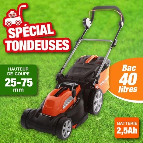 OUTIROR Tondeuse électrique Sans Fil à Batterie Rechargeable - 37 Cm De Largeur De Coupe 3 OUTIROR Tondeuse électrique Sans Fil à Batterie Rechargeable - 37 Cm De Largeur De Coupe