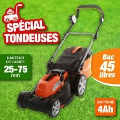 OUTIROR Tondeuse électrique Sans Fil, à Batterie Rechargeable - 40cm Largeur De Coupe.