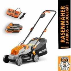 Tondeuse à Gazon Electrique à Batterie 40V (2X20V) FUXTEC FX-E1RM20 - Set Avec 2 Batteries 2Ah Et Double Chargeur 2,4A