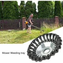 BEARSU Brosse Désherbant Ronde Pour Débroussailleuse - Haute Résistance - Cône - Anti-mauvaises Herbes - 20,3 Cm -France Tondeuse Soldes Boutique 25473692 5