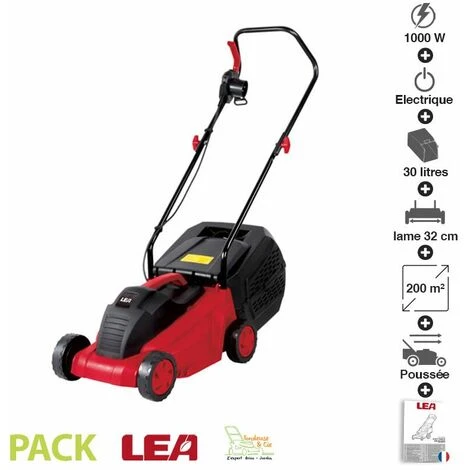 Tondeuse à Gazon électrique 1000W Coupe 32cm LEA LE10100-32C1 - Rouge 3 Tondeuse à Gazon électrique 1000W Coupe 32cm LEA LE10100-32C1 - Rouge