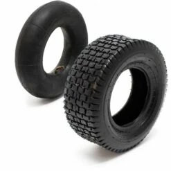 WILTEC Pneu Pour Tracteur à Pelouse 16x6.50-8 4pr Avec Chambre à Air Et Valve Coudée Tondeuse à Gazon