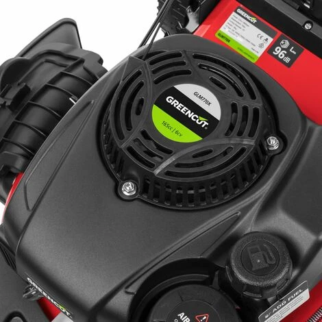 Tondeuse à Gazon Essence 165cc 6cv 4 Temps OHV Moteur Automoteur à Double Tranchant Lame Acier 460mm 18" Hauteur De Coupe Réglable Et Panier D'une Capacité De 55L - Greencut GLM770X 6 Tondeuse à Gazon Essence 165cc 6cv 4 Temps OHV Moteur Automoteur à Double Tranchant Lame Acier 460mm 18" Hauteur De Coupe Réglable Et Panier D'une Capacité De 55L - Greencut GLM770X – Image 4