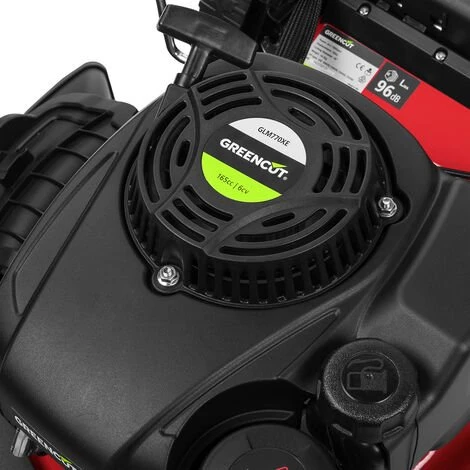 Tondeuse à Gazon Essence 165cc 6cv, Démarrage électrique 4 Temps Automotrice, Lame Acier Double Tranchant 460mm 18", Hauteur De Coupe Réglable Et Panier D'une Capacité De 55L - Greencut GLM770XE 5 Tondeuse à Gazon Essence 165cc 6cv, Démarrage électrique 4 Temps Automotrice, Lame Acier Double Tranchant 460mm 18", Hauteur De Coupe Réglable Et Panier D'une Capacité De 55L - Greencut GLM770XE – Image 3