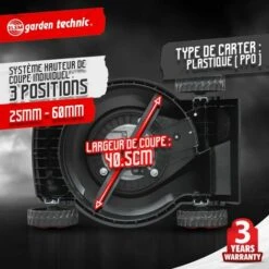 ELEM GARDEN TECHNIC Tondeuse Thermique Poussée 123CC Elem Garden -France Tondeuse Soldes Boutique 29317476 3