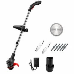 AUGIENB 48VF 3900Mah Coupe Bordure Sans Fil Rechargeable Tondeuse à Gazon De Jardin Avec 1 Batterie