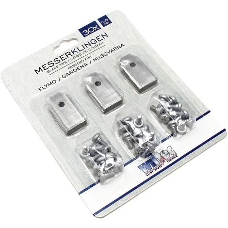 WILTEC Lames 30x0,6mm Vis Montage Robot - Tondeuse Lames 3 WILTEC Lames 30x0,6mm Vis Montage Robot - Tondeuse Lames