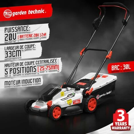 ELEM GARDEN TECHNIC Tondeuse Rechargeable 20V 33 Cm -ElemGardenTechnic 4 ELEM GARDEN TECHNIC Tondeuse Rechargeable 20V 33 Cm -ElemGardenTechnic – Image 2