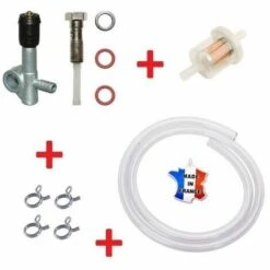 CYCLINGCOLORS Kit Essence Universel : Robinet à Tirette MBK 88 + Durite + Filtre + Collier Mobylette