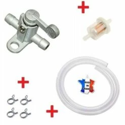 CYCLINGCOLORS Kit Essence 8mm : Robinet + Durite + Filtre + Collier Tondeuse Tracteur