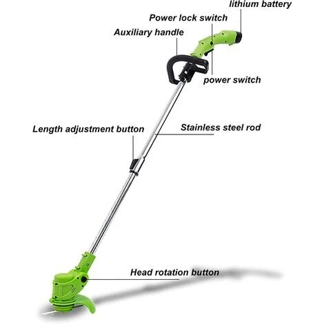 BRIDAY Tondeuse à Gazon Électrique Ménage Agricole Désherbeur Sans Fil Batterie Au Lithium 12 V / 24 V Outil DTaille De Jardin Portable Tondeuse à Gazon Débroussailleuse 6 BRIDAY Tondeuse à Gazon Électrique Ménage Agricole Désherbeur Sans Fil Batterie Au Lithium 12 V / 24 V Outil DTaille De Jardin Portable Tondeuse à Gazon Débroussailleuse – Image 4