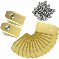 LITZEE Lot De 45 Lames En Titane Pour Tondeuse Robot Husqvarna Automower, Gardena, Yardforce (3 G - 0,75 Mm) + 45 Vis