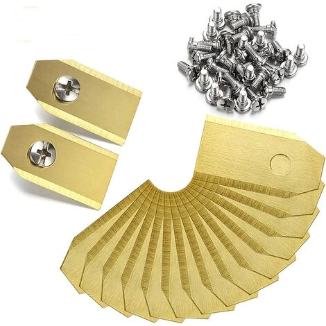 LITZEE Lot De 45 Lames En Titane Pour Tondeuse Robot Husqvarna Automower, Gardena, Yardforce (3 G - 0,75 Mm) + 45 Vis 3 LITZEE Lot De 45 Lames En Titane Pour Tondeuse Robot Husqvarna Automower, Gardena, Yardforce (3 G - 0,75 Mm) + 45 Vis