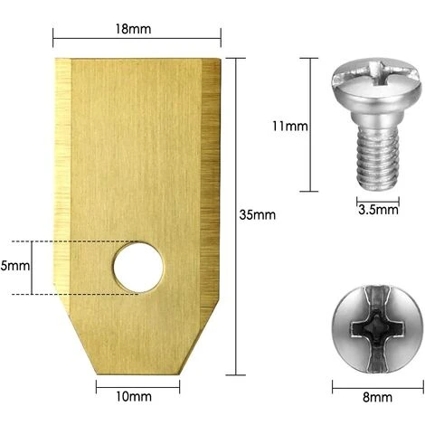 LITZEE Lot De 45 Lames En Titane Pour Tondeuse Robot Husqvarna Automower, Gardena, Yardforce (3 G - 0,75 Mm) + 45 Vis 4 LITZEE Lot De 45 Lames En Titane Pour Tondeuse Robot Husqvarna Automower, Gardena, Yardforce (3 G - 0,75 Mm) + 45 Vis – Image 2