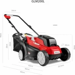Tondeuse à Batterie Sans Fil 40V GLM200L, 2 Batteries 20V 2 Ou 4 Ah + 1 Chargeur, Largeur De Coupe 33cm, 5 Hauteurs, 3900RPM, Panier De Ramassage 35L - Greencut
