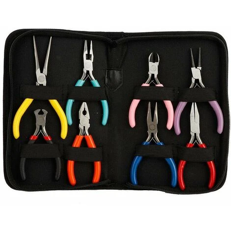 ALMI Mini Pinces En Acier, Ensemble De Pinces Professionnelles Robustes 8pcs / Set, Outil De Traitement De Fabrication Léger/long/rond/plat Pour Nez 3 ALMI Mini Pinces En Acier, Ensemble De Pinces Professionnelles Robustes 8pcs / Set, Outil De Traitement De Fabrication Léger/long/rond/plat Pour Nez