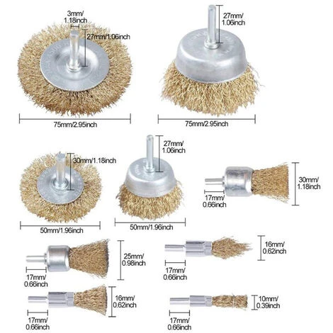 THSINDE Ensemble De Brosses Métalliques, Brosses De Roue Et De Coupe En Laiton Avec Tige, Brosses De Ponçage Pour Diverses Perceuses, Parfaites Pour éliminer La Rouille, La Corrosion, La Peinture Pour Les Outils électriques, De Jardin Et à Main (paquet De 9) 6 THSINDE Ensemble De Brosses Métalliques, Brosses De Roue Et De Coupe En Laiton Avec Tige, Brosses De Ponçage Pour Diverses Perceuses, Parfaites Pour éliminer La Rouille, La Corrosion, La Peinture Pour Les Outils électriques, De Jardin Et à Main (paquet De 9) – Image 4