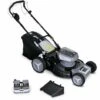 VOLTR 36V – Tondeuse à Gazon Sans Fil Tractée Ø46cm – 2x Batteries 18V Lithium 8.0Ah + Double Chargeur Rapide. Récupérateur D’herbe 50L - Gris -France Tondeuse Soldes Boutique 44639385 1