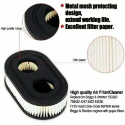 2pcs Cartouche De Nettoyage De Filtre à Air Compatible ，Betterlife Avec Briggs&Stratton 798452 593260 4247 5432 5432K Stens102-851 Moteur Lawnmower -France Tondeuse Soldes Boutique 48880898 3