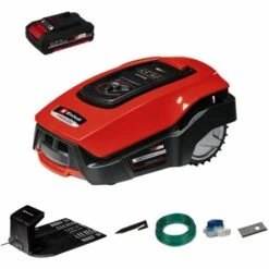 Einhell Robot Tondeuse Sans Fil FREELEXO 450 BT - Power X-Change (18V, Surface 450m2, Application Bluetooth) Livré Avec Kit D'installation Et Batterie 2,0Ah