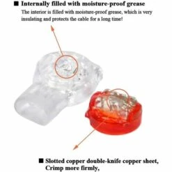 LITZEE 100pcs Scotchlok UY Waterproof Connector, Cable Connectors Filled With Reins Connection Clamps For Garden & Outdoor Robotic Lawn Mowers -France Tondeuse Soldes Boutique 51552684 4