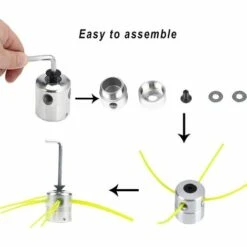 LITZEE 2PCS Tête De Débroussailleuse Aluminium Fils Tête Coupe-bordure Universelle Avec Tête Fil Nylon Pour Accessoires De Tondeuse à Gazon -France Tondeuse Soldes Boutique 51553783 4