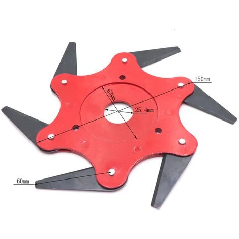 60mm 6 Dents Extérieur Lames De Coupe-herbe Tondeuse à Gazon Coupe-herbe Tête De Machine (Rouge),Fontainebleau 4 60mm 6 Dents Extérieur Lames De Coupe-herbe Tondeuse à Gazon Coupe-herbe Tête De Machine (Rouge),Fontainebleau – Image 2