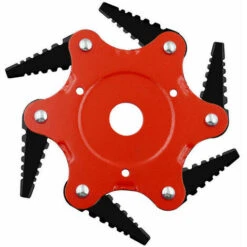 QERSTA Lame De Tondeuse à Gazon En Dents De Scie, Tête De Tonte à Six Lames, Accessoires De Désherbage Agricole 0,5 Lame Noire à Corps Rouge