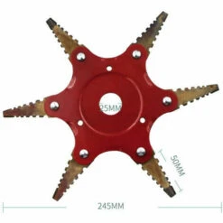 QERSTA Lame De Tondeuse à Gazon En Dents De Scie, Tête De Tonte à Six Lames, Accessoires De Désherbage Agricole 0,5 Lame Noire à Corps Rouge -France Tondeuse Soldes Boutique 53259516 3