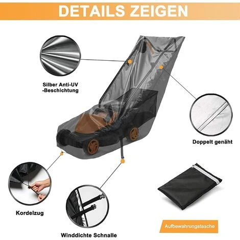 HKLFFJA Housse De Protection Pour Tondeuse à Gazon, 193 X 112 X 64 Cm, Housse De Protection Avec Cordon De Serrage Et Sac De Rangement, Aux Intempéries, Housse De Protection Pour Tracteur De Pelouse 4 HKLFFJA Housse De Protection Pour Tondeuse à Gazon, 193 X 112 X 64 Cm, Housse De Protection Avec Cordon De Serrage Et Sac De Rangement, Aux Intempéries, Housse De Protection Pour Tracteur De Pelouse – Image 2