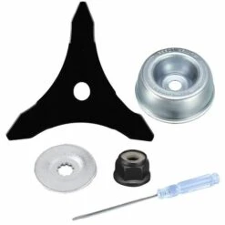 SUPERMARKET 3T Lame De Débroussailleuse Avec Kit D'entretien D'accessoire D'adaptateur De Lame De Tondeuse à Gazon De Machine De Jardinage Pour Mauvaises Herbes Fraîches Et Tondeuse,Superma,noir,1 Jeu De 5 Pièces