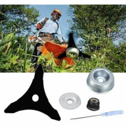 SUPERMARKET 3T Lame De Débroussailleuse Avec Kit D'entretien D'accessoire D'adaptateur De Lame De Tondeuse à Gazon De Machine De Jardinage Pour Mauvaises Herbes Fraîches Et Tondeuse,Superma,noir,1 Jeu De 5 Pièces -France Tondeuse Soldes Boutique 55490068 5