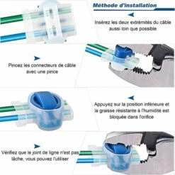 SUPERMARKET 40 PCS Connecteurs Cable Robot Tondeuse Remplis De Gel Résine, Connecteurs Étanche 314 Pour Connecteurs Robot Tondeuse Automower- Étanches, Sûrs, Dénudage Inutile,Superma,bleu -France Tondeuse Soldes Boutique 55490073 5
