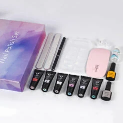 LIFCAUSAL 14 Pièces Poly Nail Gel Extension Kit Nail Gel UV LED Nail Lampe Faux Ongles Gel Vernis À Ongles Ensemble Avec Nail Art Manucure Outil Ensemble