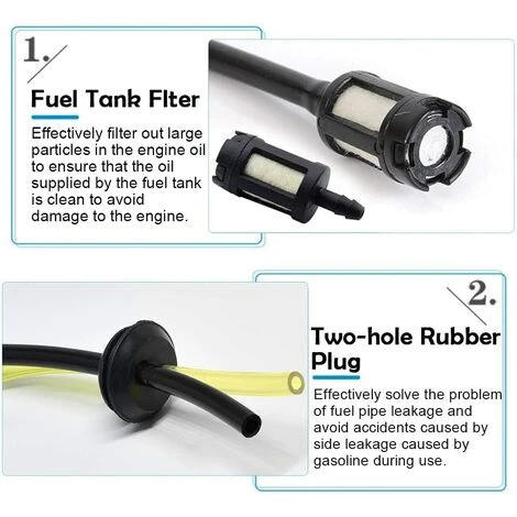 FR-LIFE BR-Vie Kit De Filtre à Essence Universel Joint De Tuyau D'essence Pour Débroussailleuse Tondeuse Tondeuse Débroussailleuse Taille-haie élagueur 2 Pcs 4 FR-LIFE BR-Vie Kit De Filtre à Essence Universel Joint De Tuyau D'essence Pour Débroussailleuse Tondeuse Tondeuse Débroussailleuse Taille-haie élagueur 2 Pcs – Image 2