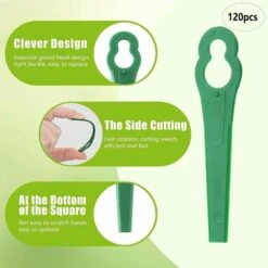 HKLFFJA 120pcs Lames En Plastique De Rechange Pour Coupe Bordure Lame De Tondeuse à Gazon Lames Pour Débroussailleuse Sans Fil Lames De Coupe De Remplacement Pour Jardin Pelouse (Vert) -France Tondeuse Soldes Boutique 57020312 3