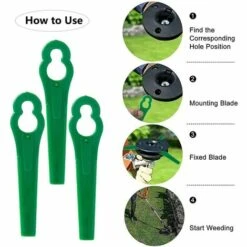 HKLFFJA 120pcs Lames En Plastique De Rechange Pour Coupe Bordure Lame De Tondeuse à Gazon Lames Pour Débroussailleuse Sans Fil Lames De Coupe De Remplacement Pour Jardin Pelouse (Vert) -France Tondeuse Soldes Boutique 57020312 4