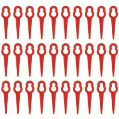 HKLFFJA Lames De Tondeuse à Gazon - 100 Pièces Lames De Tondeuse En Plastique Accessoires De Jardin Lames De Coupe Lames De Rechange Pour Tondeuse à Gazon Lame De Coupe-herbe Outils (Rouge)