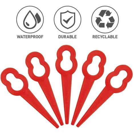 HKLFFJA Lames De Tondeuse à Gazon - 100 Pièces Lames De Tondeuse En Plastique Accessoires De Jardin Lames De Coupe Lames De Rechange Pour Tondeuse à Gazon Lame De Coupe-herbe Outils (Rouge) 4 HKLFFJA Lames De Tondeuse à Gazon - 100 Pièces Lames De Tondeuse En Plastique Accessoires De Jardin Lames De Coupe Lames De Rechange Pour Tondeuse à Gazon Lame De Coupe-herbe Outils (Rouge) – Image 2