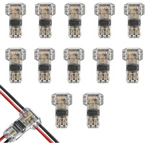 FLYME 12Pcs Connecteurs De Câble En T, 12V Etanches Connecteur De Fil Electrique à 2 Broches Connecteur Basse Tension Pour Connexion Electrique Temporaire / Audio / Vidéo / Eclairage 3 FLYME 12Pcs Connecteurs De Câble En T, 12V Etanches Connecteur De Fil Electrique à 2 Broches Connecteur Basse Tension Pour Connexion Electrique Temporaire / Audio / Vidéo / Eclairage