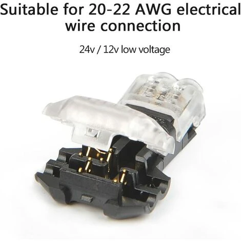FLYME 12Pcs Connecteurs De Câble En T, 12V Etanches Connecteur De Fil Electrique à 2 Broches Connecteur Basse Tension Pour Connexion Electrique Temporaire / Audio / Vidéo / Eclairage 6 FLYME 12Pcs Connecteurs De Câble En T, 12V Etanches Connecteur De Fil Electrique à 2 Broches Connecteur Basse Tension Pour Connexion Electrique Temporaire / Audio / Vidéo / Eclairage – Image 4