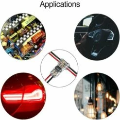 DECKON 12Pcs Connecteurs De Câble En T, 12V Etanches Connecteur De Fil Electrique à 2 Broches Connecteur Basse Tension Pour Connexion Electrique Temporaire / Audio / Vidéo / Eclairage -France Tondeuse Soldes Boutique 57597798 5