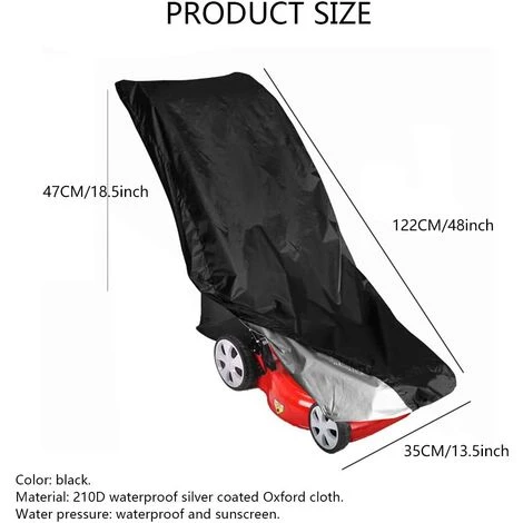 ABCRITAL Housses De Tondeuse À Gazon Imperméables - Housse De Protection Anti-Poussière En Polyester Oxford 210D Robuste Avec Sac De Rangement,122 * 47 * 35Cm 5 ABCRITAL Housses De Tondeuse À Gazon Imperméables - Housse De Protection Anti-Poussière En Polyester Oxford 210D Robuste Avec Sac De Rangement,122 * 47 * 35Cm – Image 4