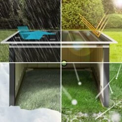 GARDEBRUK Garage Robot Tondeuse Métal Résistant Intempéries 4 Piquets De Terre Herbe Tonte Pultdach Anthrazit (de) 11 GARDEBRUK Garage Robot Tondeuse Métal Résistant Intempéries 4 Piquets De Terre Herbe Tonte Pultdach Anthrazit (de) -France Tondeuse Soldes Boutique 57959510 5