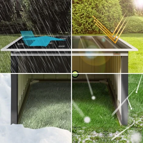 GARDEBRUK Garage Robot Tondeuse Métal Résistant Intempéries 4 Piquets De Terre Herbe Tonte Pultdach Anthrazit (de) 7 GARDEBRUK Garage Robot Tondeuse Métal Résistant Intempéries 4 Piquets De Terre Herbe Tonte Pultdach Anthrazit (de) – Image 5