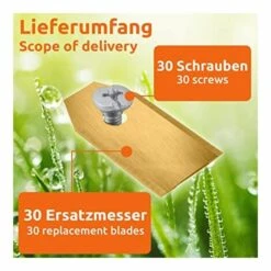 GUAZHUNIFR 30x Lames De Rechange En Acier Inoxydable Revêtu De Titane Compatible - Comprend Des Vis,GUA.B/bon 10 GUAZHUNIFR 30x Lames De Rechange En Acier Inoxydable Revêtu De Titane Compatible - Comprend Des Vis,GUA.B/bon -France Tondeuse Soldes Boutique 58186844 4